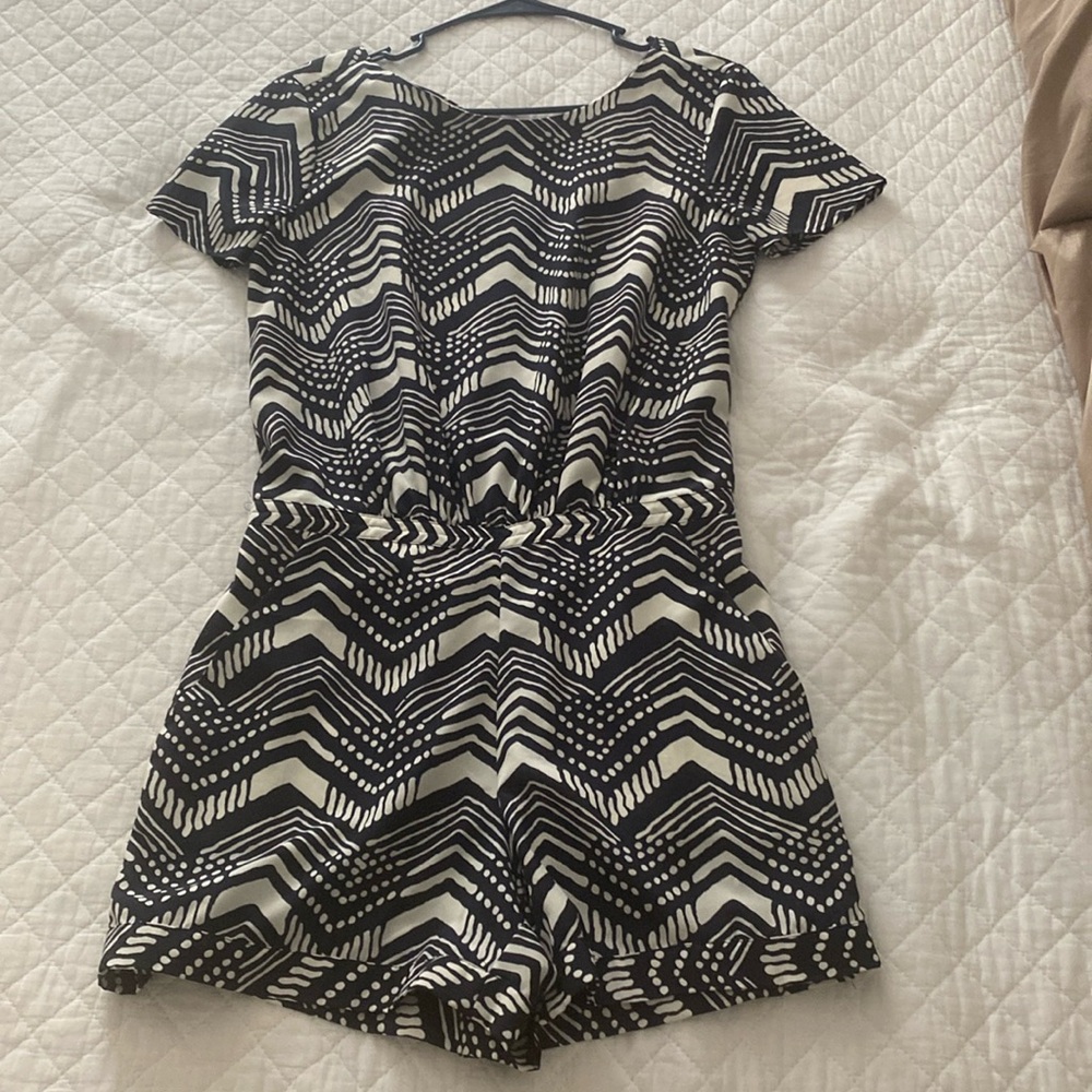 JCrew navy & White short jumpsuit size 2